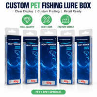 Boîte d'emballage en blister PET transparente personnalisée pour leurres de pêche avec carte imprimée et trou de suspension pour présentation en magasin OEM