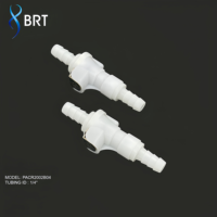 Raccords rapides en plastique en ligne avec valve, certifiés ISO, marque BRT, garantie 3 ans, raccord de tuyau 1/8'', bandes BFR, CPC 120psi