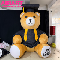 Décoration de toque de bachelier : Ours en peluche gonflable marron de dessin animé pour la saison des diplômes