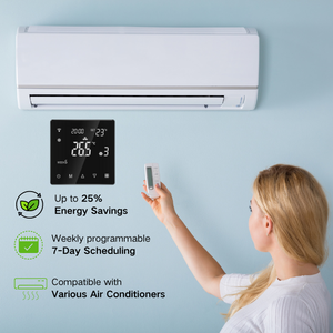 Tuya Smart FCU Wifi Termostato con <span class=keywords><strong>Valvola</strong></span> Elettrica Radiatore Settimanale Programmabile Ventilatore Unità Aria Condizionata Termostato - Product Image 4