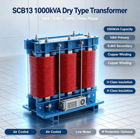Transformateur sec triphasé en résine moulée SCB13 10kV 0.4kV 1000kVA pour distribution intérieure