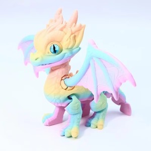 Dragon volant démoniaque, modèle imprimé en 3D en plastique avec ailes, jouet pour enfants, ornement de bureau - Product Image 4