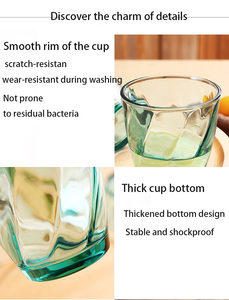 Vaso de Vidrio Transparente Estilo Nórdico Minimalista, Color Azul Dorado Oscuro, Apto para Lavavajillas/<span class=keywords><strong>Microondas</strong></span>, Fácil de <span class=keywords><strong>Limpiar</strong></span>, para Mesa de Comedor de Restaurante - Product Image 4