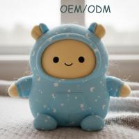 Peluche douce en forme de mouton mignon avec pyjama rayé, compagnon de nuit pour enfants et adultes, décoration