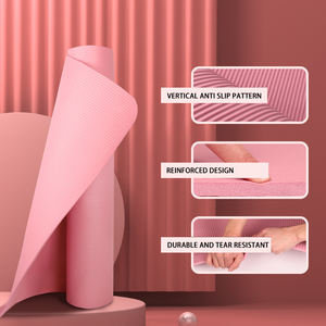 Ensemble de tapis de yoga NBR léger et portable rose noir en option pour l'exercice en plein air - Product Image 2