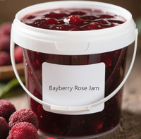 Jam Bunga Mawar Bayberry Premium dengan beri asli dan kelopak untuk roti makanan penutup teh grosir