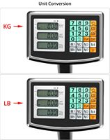 Báscula Electrónica de Alta Precisión ABS, 150 kg, 300 kg, 500 kg, Plataforma Digital con Pantalla LCD, Fuente de Alimentación Recargable, Compatible con OEM