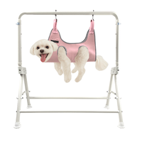 HEDYS GROOMING Ensemble de hamac auto-toillettant pour chien en coton et maille d'aluminium avec support réglable pour le nettoyage des pattes, les soins des ongles et le nettoyage du visage