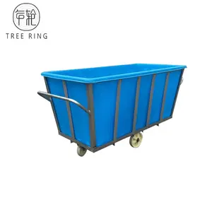Large Volume Rotomold 1300kg Plastic Landry Trolley Cart For Wet Fabric L2100*W1080*H880 mm
