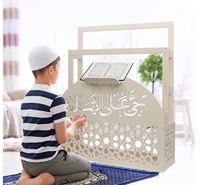 Organisateur Support Durable pour Tapis de Prière Islamique, Étagère de Prière et Support de Livre du Coran en Bois Blanc