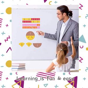 Juego de 102 Piezas de Barras Magnéticas para la Escuela Primaria, Material Didáctico, Fichas Magnéticas de Fracciones, Círculos de Fracciones - Product Image 6
