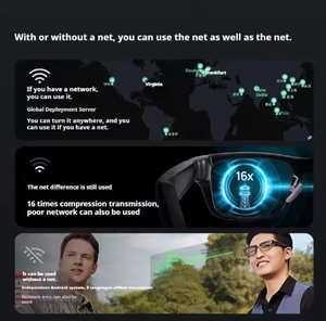 Lunettes 3D AR VR AI polarisées GO2 2025 avec caméra de réalité augmentée GPT Deepseek Android 9.0 Écran virtuel LED 50-80 pouces - Product Image 2