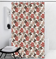 Rideau de bain imprimé de fleurs personnalisé en gros européen dernier design avec des styles rustiques tropicaux bohèmes modernes pour salle de bain