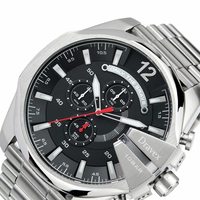Montre-bracelet chronographe à quartz pour homme DZ Sport en acier inoxydable, cadran noir de 58 mm, étanche 100 m, vente chaude