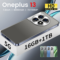 Smartphone OnePlus 13 5G en gros, 16 Go + 1 To de mémoire, processeur Deca Core, écran HD 7,3 pouces, appareil photo 108 MP, double SIM