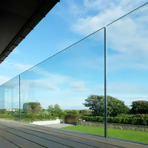 Corrimano decorativo in vetro per ringhiera in vetro a canale a u in alluminio