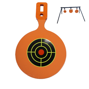 多用途2穴8インチオレンジ色射撃標的ゴングシルエットメタルターゲット（訓練場用） - Product Image 1