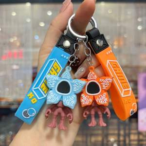 Nuevo <span class=keywords><strong>Llavero</strong></span> de <span class=keywords><strong>Stranger</strong></span> <span class=keywords><strong>Things</strong></span>, Flor que Come Hombres, Eleven, <span class=keywords><strong>Dustin</strong></span>, Muñeco Eleven, Colgante Hecho a Mano, Regalo - Product Image 2