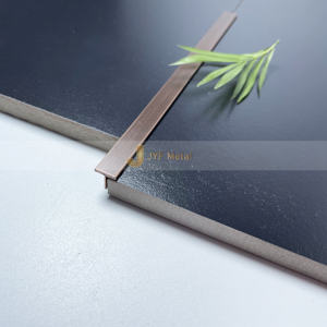 Oem Logo 304 Stainless Steel T Shape Tile Trim <b>Corner</b> Edge for Apartment Flooring Durable & Waterproof Decorative Mirror Trim - Product Image 4