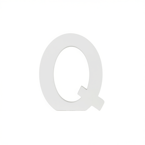 Lettera Q in Legno Bianca 3D Decorazione da Parete per Insegne e Arredamento Casa - Product Image 2