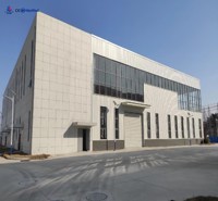 Fábrica Prefabricada de Estructura de Acero de Dos Pisos, Taller Industrial de Acero Pre-ingenierizado, Gran Almacén con Muro Cortina de Vidrio 7-8