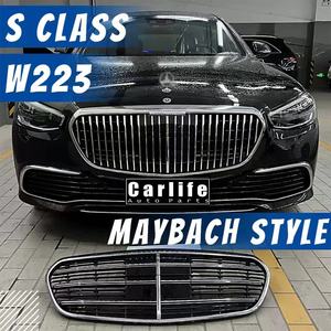 Parrillas Delanteras para Automóviles W223, Piezas de ABS para Benz W223 Clase S, Parrilla para Parachoques Compatible con Modelos 2020, 2021 y <span class=keywords><strong>2022</strong></span>, Mejora del Modelo <span class=keywords><strong>Maybach</strong></span>, Parrilla Negra Brillante - Product Image 3