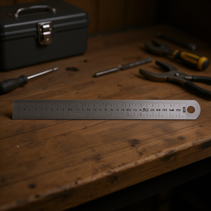 Regla de Acero de 30 cm Métrica con Orificio para Colgar, Herramienta de Medición - Product Image 3