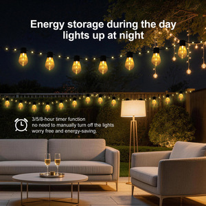 Outdoor Solar Powered LED <b>String</b> <b>Lights</b> Golden Yellow Waterproof For Courtyard Decor - Product Image 5