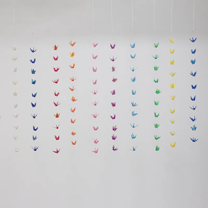 นกกระเรียนกระดาษโอะริงะมิพวงมาลัยสีรุ้งแบบพับได้สายรุ้งสำหรับวันวาเลนไทน์วันคริสต์มาสจบการศึกษา - Product Image 3