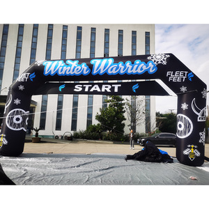 <b>Winter</b> Warrior Inflatable Arch 12 Ft+ Start Line Outdoor Event <b>Decor</b> Water Resistant Multi Color Plug Powered - Product Image 1