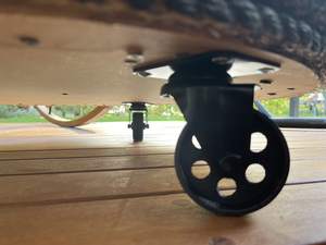 WBD antike Vintage ganz schwarz Metall Gusseisen Lenk rolle Platte 2 Zoll rustikale Möbel Rad Nachlauf - Product Image 5