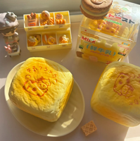 Moozy Muki Pupu Milk Toast Squishy Toy Soft Slow Rising Bread Squeeze Stress Blind Box Relief Fidget Toy for Gift Collection