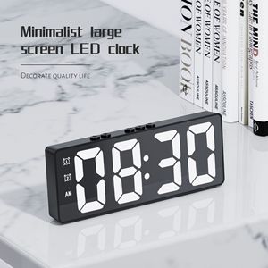 LED Spiegel Wecker Smart Digital Wecker Datum Temperatur anzeige Sprach steuerung Einstellbare Helligkeit Elektronische Uhr - Product Image 5