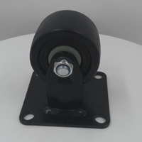 Roulette pivotante à profil bas plaque rigide en nylon robuste charge élevée 300-600KGS diamètre de la roue 2/2.5/3 pouces 50/65/75mm noir