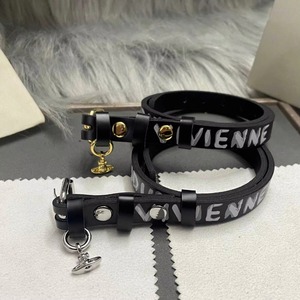 Gargantilla de Moda Estilo Empress Dowager Vivienne Punk con Letra 3D del Planeta Tierra, Zirconia, Cuerda de Cuero, Bañada en Metal y Cadena de Bambú - Product Image 2