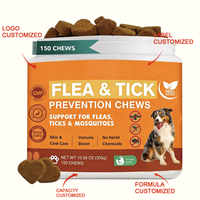 Friandises à mâcher naturelles pour la prévention des puces et des tiques chez le chien, 150 unités, saveur poulet, favorise la santé de la peau et du pelage pour toutes les races