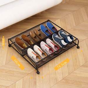 Zapatero de hierro multifuncional y caja de almacenamiento inferior para cama, estante de almacenamiento inferior para cama, diseño Simple con Material metálico para Baño - Product Image 2