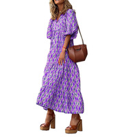 Robe de plage bohème à manches courtes, tenue d'été pour femmes, vente en gros, nouvelle collection 2020
