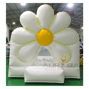 Maison gonflable blanche pour enfants, château sautant à fleurs d'intérieur, maison de rebond blanche à <span class=keywords><strong>marguerite</strong></span> - Product Image 4