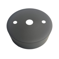 Service de tournage CNC sur mesure, boîtier rond en aluminium anodisé noir avec trous