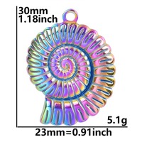 Pendentif Nautilus en acier inoxydable de 30 mm, plaqué or 18 carats, série Océan, breloques coquillages pour la fabrication de bijoux DIY