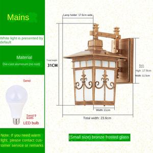 โคมไฟติดผนังขนาดใหญ่แบบโบราณสีดำสีทองสไตล์ยุโรปนำของตกแต่งกลางแจ้งสวนลานบ้านโคมไฟติดผนัง - Product Image 4