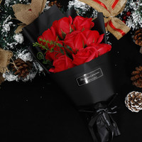 Cadeau pour la fête des mères, 9 roses miniatures, bouquet de savon éternel, bouquet de fleurs séchées miniature à tenir à la main pour la mariée