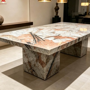 Mesa de Comedor Moderna de Lujo en Cuarzo Patagonia Rosa Pandora de 18 mm de Grosor, Impermeable, Pulida y con Resina, para <span class=keywords><strong>Hotel</strong></span>, Villa o Apartamento - Product Image 4