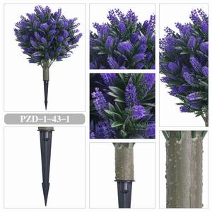 Ruopei PZD-1-43-1 Eco-Friendly Purple Topiary Flower <strong>Tree</strong> Grass Artificial Shrub Bushes with Ground Spike Outdoor Indoor Decor - Product Image 4