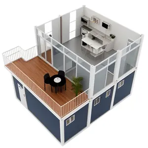 Nhà Máy Giá Chất lượng cao đúc sẵn nhà khung thép container Modular phẳng Gói Nhà để bán