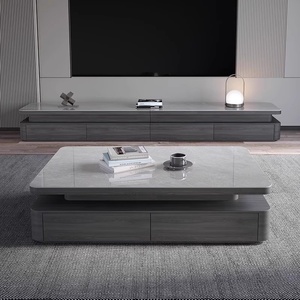Combinazione di Tavolino e Mobile <span class=keywords><strong>TV</strong></span> in Legno Massello di Lusso Moderno Italiano per Uso Domestico, Nuovo ed Elegante - Product Image 1