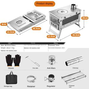 موقد حطب محمول متعدد الوظائف قابل للطي للتخييم في الهواء الطلق خيمة تسخين سهلة ومطبخ عبر الحدود - Product Image 6