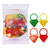 Fabrieksgroothandel op maat gemaakte verschillende smaken diamant hartvormige ring harde snoep lolly's speelgoed voor Valentijnsdag
