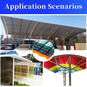 กันสาดพลาสติกใสราคาถูก<span class=keywords><strong>แผ่น</strong></span><span class=keywords><strong>กระเบื้อง</strong></span>หลังคาโพลีคาร์บอเนตลูกฟูกนูน - Product Image 3